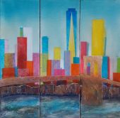 "NYC II"  Acrylic on canvas    3 x 12H x4W